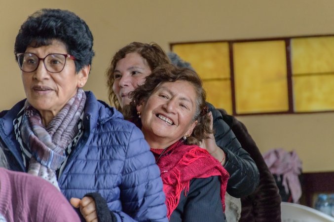 Older adult with family support